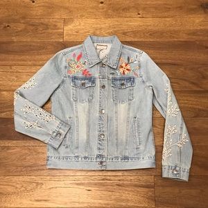 Johnny Was Lidia denim jacket size xs NWT